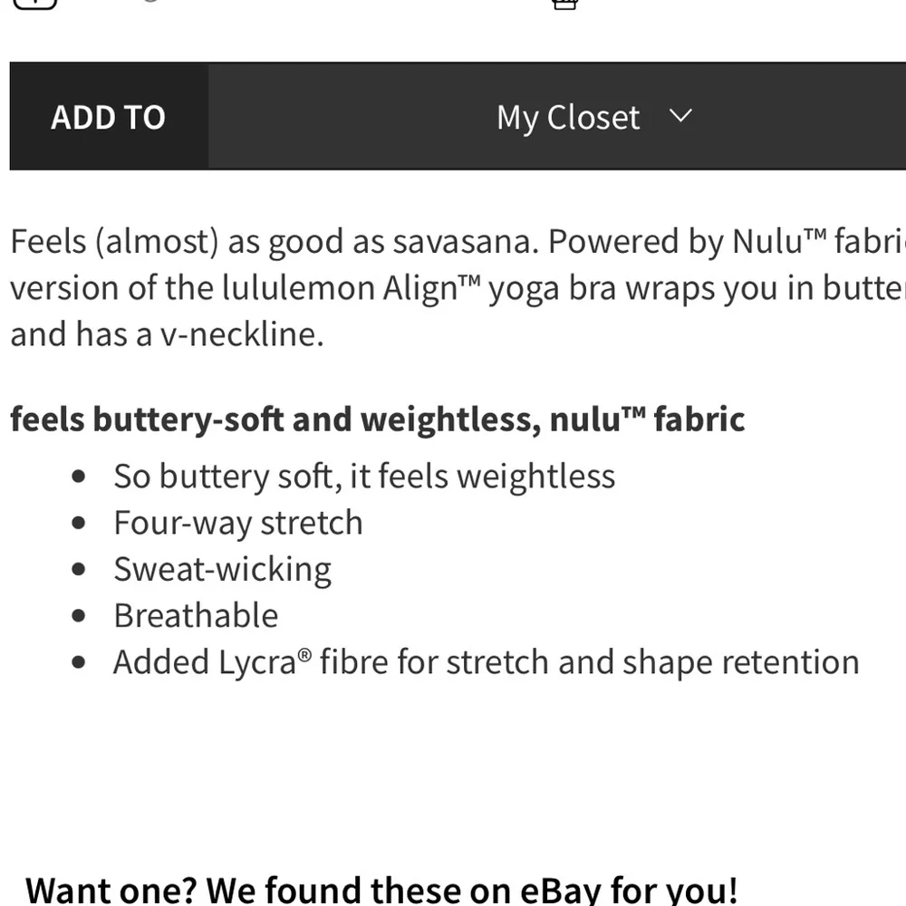 Lululemon Align V-Neck Bra *Light Support, A/B Cup Dark Forest Size 2